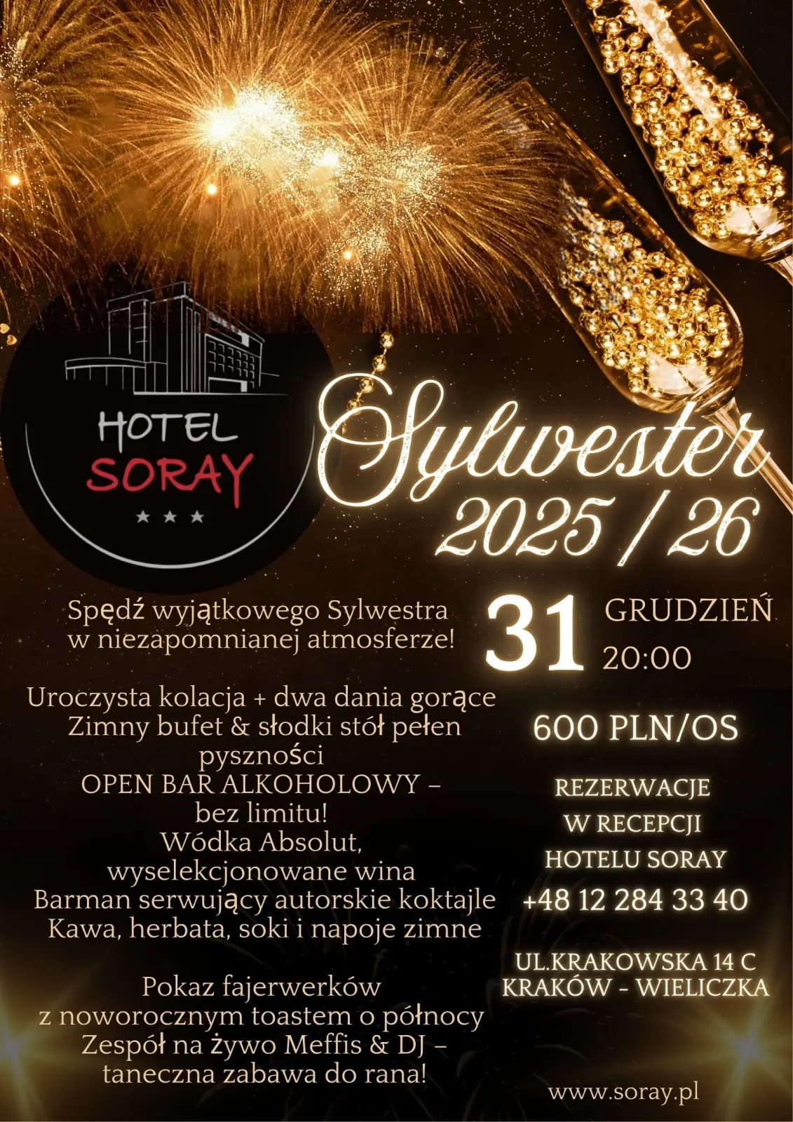 Sylwester Wieliczka 2025 - Hotel Soray